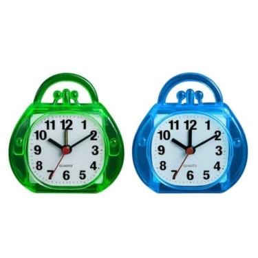 Imagem de Relógio de Mesa Despertador Analógico Quartz Alarme de Cabeceira Despertador de Mesa para Quarto e Escritório | Relógio com Alarme Ajustável e Design Moderno (Kit 2 relógios A)