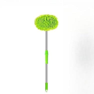 Imagem de Escova de Lavagem de Carro 1 Metro com Cabeça Giratória 360° – Limpeza Profunda para Carro, Janela e Piso (Esfregão Verde Com Cabo)