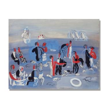 Imagem de NHLDZYH Raoul Dufy Prints, (recepção de água), pôster de viagem vintage, arte impressionista, imagem de arte de parede em tela para decoração de casa. Somente tela 30x40cm-11,8x15,7 pol