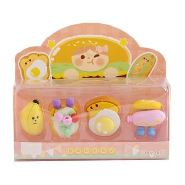 Imagem de Conjunto de 4 borrachas criativas de lápis de cor brilhante em forma de alimentos com borrachas fofas LCC726-09