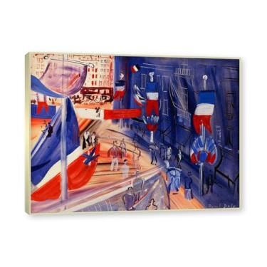 Imagem de Moldura de champanhe. Impressões Raoul Dufy, (faixas de rua), pôster de viagem vintage, arte impressionista, imagem de arte de parede em tela para decoração de casa. 40 x 50 cm-15,8 x 19,7 pol