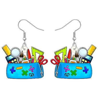 Imagem de Presentes de acrílico para professores lindos brincos de contêiner de régua pendurados joias para mulheres acessórios pingentes, Medium, Acrílico, Sem pedra preciosa