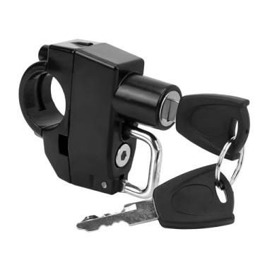 Imagem de MTRPS Trava de capacete de motocicleta, gancho de suporte de capacete de liga de alumínio antifurto com 2 chaves, trava de segurança universal para capacete de montagem de guidão para motocicleta