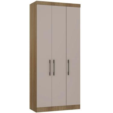 Imagem de Guarda Roupa Modulado 101,50cm 3 Portas Paris Luciane Móveis Avelã Pf Com Cinammon Pf