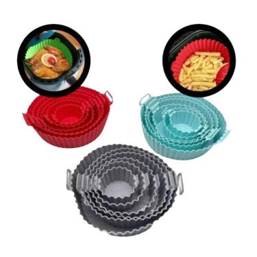 Imagem de Conjunto 06 Formas De Silicone Air Fryer Forno Micro Ondas