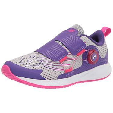 Imagem de New Balance Tênis de corrida infantil FuelCore Reveal V3 Boa, Nuvem de chuva/glol rosa/prisma roxo, 6.5 Wide Big Kid