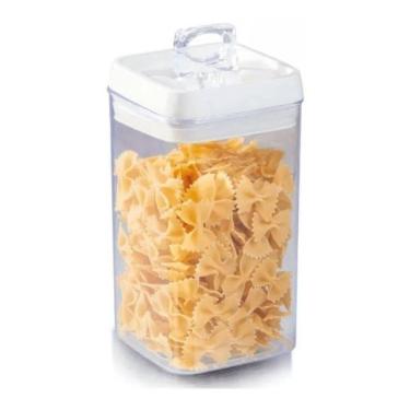 Imagem de 2X Pote Hermético Quadrado Acrílico Grande 2,3 Lts Bem Vedad