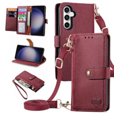 Imagem de Furiet Capa carteira para Samsung Galaxy S25 FE 5G Bolsa de bolso com zíper com alça de ombro, suporte de couro PU, flip fólio, porta-cartões, acessórios, capa para celular para S 25 EF AI S25FE 25S