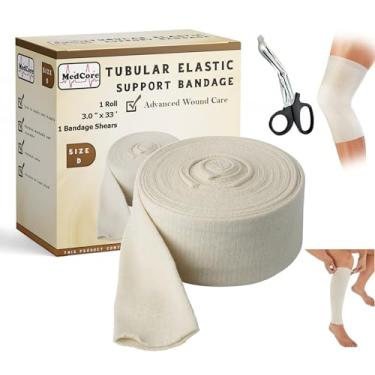 Imagem de Medcore Atadura Médica Tubular Elástica Premium - Meia Tamanho D, 3,0 Polegadas X 33 Pés Mais Em Um Par de Tesouras Médicas