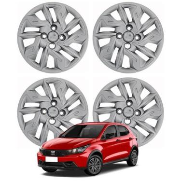 Imagem de Jogo Calota Aro 14 Fiat Argo 2017-2020 Cubo Baixo Prata - Grid Calotas