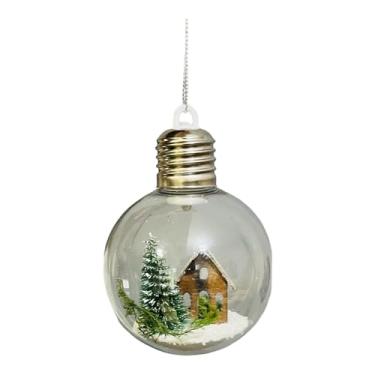 Imagem de Bola de Natal Decorada com Luz LED e Enfeites Internos Bocal de Lampada 3 Peças