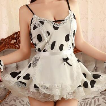 Imagem de Body feminino com estampa de vaca lingerie anime cosplay conjunto de sutiã e calcinha, adequado para pesos de 39,9 a 59,9 kg, Estilo 3, Suitable for Weights 88-132 lbs