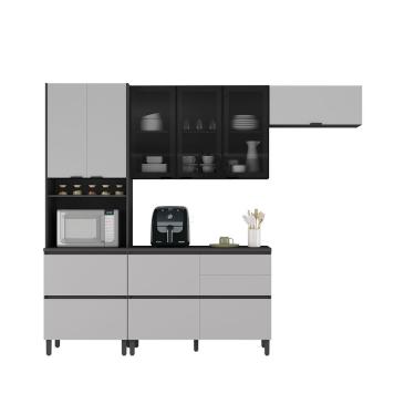 Imagem de Cozinha Completa Itatiaia Lumina 270cm Em Madeira Mdf Grafite/fendi