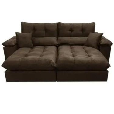 Imagem de Sofá Harissa com Molas Ensacadas 4 Lugares Retrátil e Reclinável 250cm