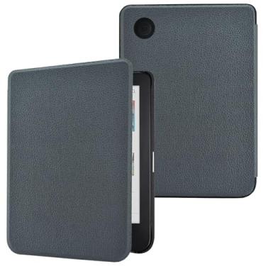 Imagem de Capa para Kobo Clara BW (modelo N365)/Clara Color (modelo N367)/Clara 2E 15.2 cm, capa protetora de couro PU premium ultrafina e leve com função hibernar/despertar automática, preta
