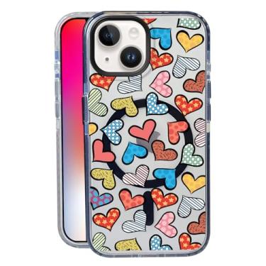 Imagem de Capa colorida Love para iPhone 13, compatível com MagSafe, capa fosca macia e fina, à prova de choque, antiimpressões digitais, antiamarelamento, antiarranhões, capa de telefone magnética para Apple