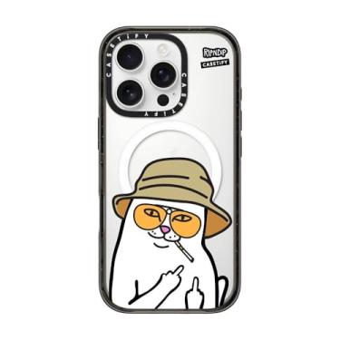 Imagem de CASETIFY Capa Impact para iPhone 16 Pro [RipNDip Colab/4X Testada contra quedas de grau militar/Proteção contra quedas de 2,5 metros/Compatível com Magsafe] - Nermal S Thompson - Preto transparente
