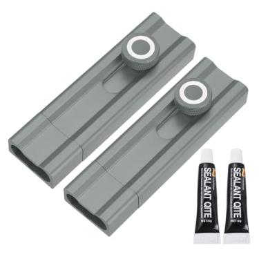 Imagem de PATIKIL 2 peças de trava de parafuso de barril deslizante, trava deslizante de segurança de liga de alumínio adesiva de 10 cm, ferragens de portão resistente para tela de janela de celeiro de galpão