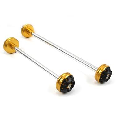 Imagem de Protetores de roda deslizantes de eixo Arashi Garfo dianteiro e traseiro para Ducati 696 2009-2015, acessórios de motocicleta peças douradas