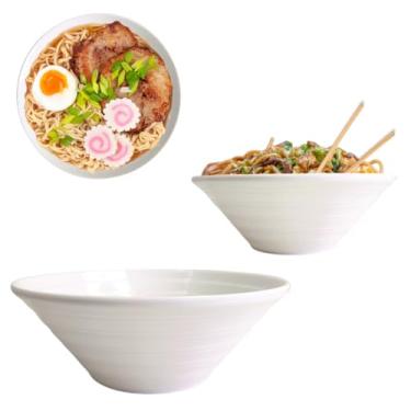 Imagem de 10 Tigelas Japonesa Bowl Ondulado e, Melamina Premium 1L