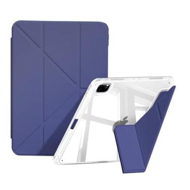 Imagem de Capa Y dobrar HD acrílica magnética compatível IPAD 10.2 10.5 POL 10 geração A16 7 8 9 AIR 3 com slot para caneta -SIR(AZUL MARINHO,IPAD 10 /A16)
