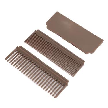 Imagem de Zhjvihx Pente de Alisamento de Cabelo, Fibra de Carbono 2pcs Fácil de Usar Densos de Densos de para o Dormitório do Salão (Marrom)