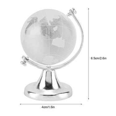 Imagem de Esfera de Vidro Cristal Mapa Mundi Globo Escritório Decoração para Casa Presente Dourado Prata 6,5 * 4cm 120g (Vidro sintético 2)