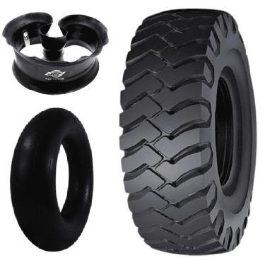 Imagem de Kit Pneu 17.5-25 L-3 Super Rock Grip Loader Dozer Firestone + Camara + Protetor