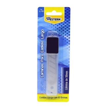 Imagem de Jogo De Laminas Western 18 Mm Para Estilete Largo Com 10