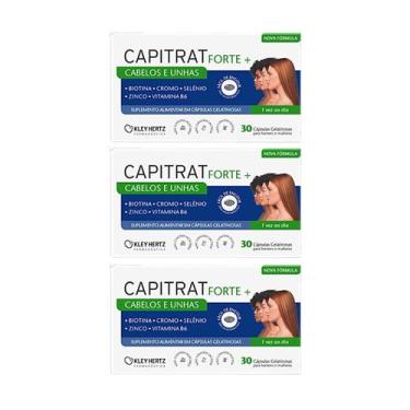 Imagem de Kit 3 Capitrat Cabelos e Unhas 30 Capsulas Nutrição Capilar - KLEY HER