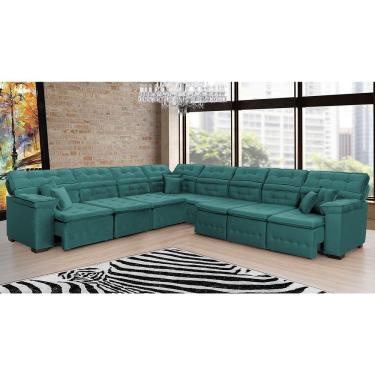 Imagem de Sofá Magno 3.32x4.57m De Canto, Retrátil E Reclinável - Verde