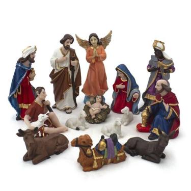 Imagem de Presépio 2 Resina 14 Peças 15 cm - Amém Decoração Religiosa
