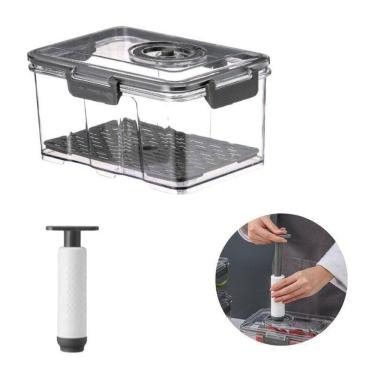 Imagem de Pote Hermético 02 Litros Com Bomba Para Vedação À Vácuo