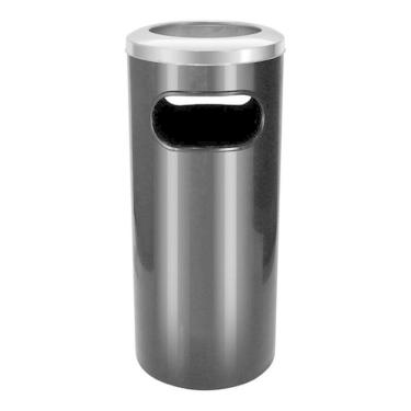 Imagem de Cinzeiro Lixeira Plástica Com Aro Em Aço Inox 50 Litros