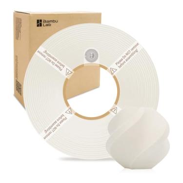 Imagem de Bamboo Lab 1,75 mm PLA Filamento Fosco Impressão de Alta Velocidade com RFID 1KG +/- 0,03 mm Filamento de Impressora 3D Ecológico para Bambu Lab P1P/P1S/X1C/X1/A1/A1 Mini (sem carretel) (Bone White