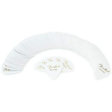 Imagem de Fender Palhetas clássicas de guitarra celuloide formato 351, acessórios de guitarra, branco, médio, pacote com 144