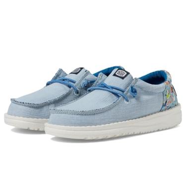 Imagem de HEYDUDE Tênis masculino infantil Wally Funk Splatter (infantil), azul cambraia/multi, tamanho 38 médio