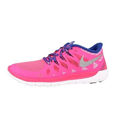 Imagem de Nike Free 5.0 (criança grande), Hyper Pink/Game Royal/Deep Royal Blue/Met Silver, 5