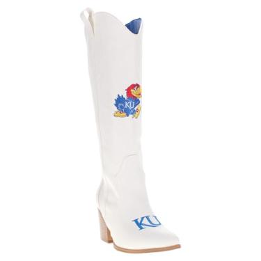 Imagem de Vaccari Blair Botas femininas de couro sintético premium NCAA Athletics cano alto cowboy, Kansas Jayhawks, 40