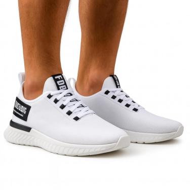 Imagem de Tênis Masculino Esportivo De Corrida Para Academia De Caminhada Macio Leve Branco Preto-Masculino