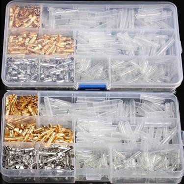 Imagem de Terminal elétrico de latão dourado 300 peças de 3,9 mm macho e fêmea conector de fio de carro com manga para caminhão de motocicleta