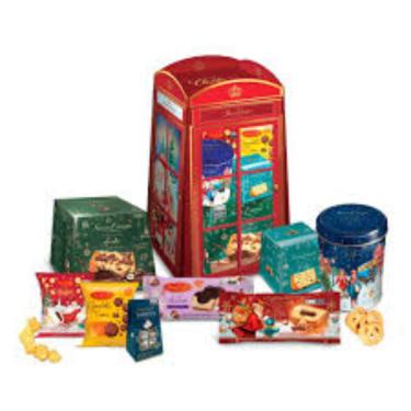 Imagem de Cesta de Natal Christmas London Sortido Chocolate Nozes e Frutas Santa Edwiges 1,39kg Caixa Presente