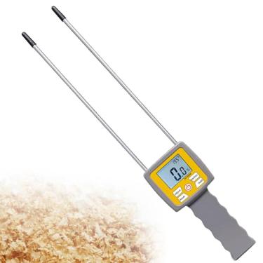 Imagem de HGTRH Testador de umidade de lascas de madeira, analisador de umidade de serragem, faixa de medição de 0-80% LCD retroiluminado, precisão de compensação automática de temperatura 0,5% para serragem em