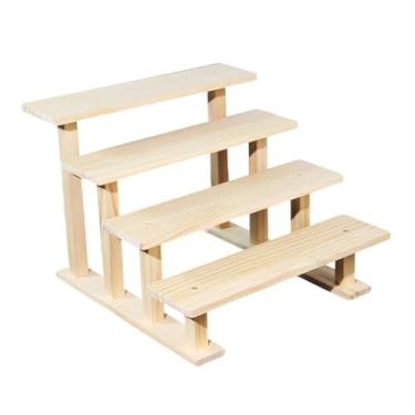 Imagem de MotiveTech Suporte de madeira para cupcakes, expositor decorativo para figuras, organizador para perfumes, joias e doces. Ideal para feiras e exposições, 4 Níveis 30cm