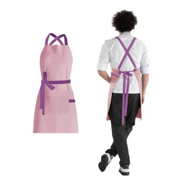 Imagem de Avental Rosa Alça Cruzada Roxo Sorveteria Açai Buffet 10un