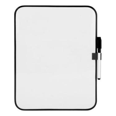 Imagem de Quadro Branco Magnético, Kit 5 Mini Lousa para Anotações Lembretes Recados para Fixar em Geladeira e Metais Kit 1 a 5 Peças, 1 X 21 X 28cm(Preto,KIT - 1)