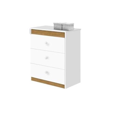 Imagem de Cômoda Catatau New 3 Gavetas - JM3 Moveis (Branco/Nature)