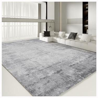 Imagem de SPXMQSS Tapete de área grande, macio e fácil de limpar para quarto, resistente ao desgaste e resistente a manchas tapetes para sala de estar, quarto, sala de jantar, escritório, cinza/branco