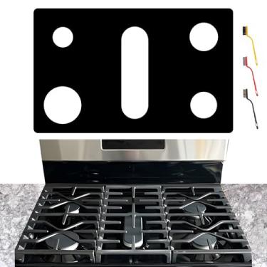 Imagem de bezoku Tampa de fogão para GE General 76 cm modelo de fogão a gás JGB720EEJES JGB720SEJSS JGB720FEJDS, protetor de queimador reutilizável de 0,5 mm de espessura atualizada para protetor de fogão a gás