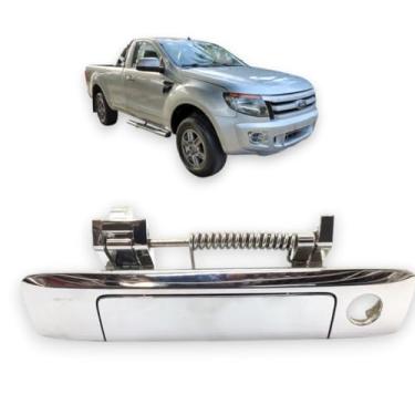 Imagem de Maçaneta Tampa Traseira para a Ranger Cabine Simples 13 14 15 2016 Cromada